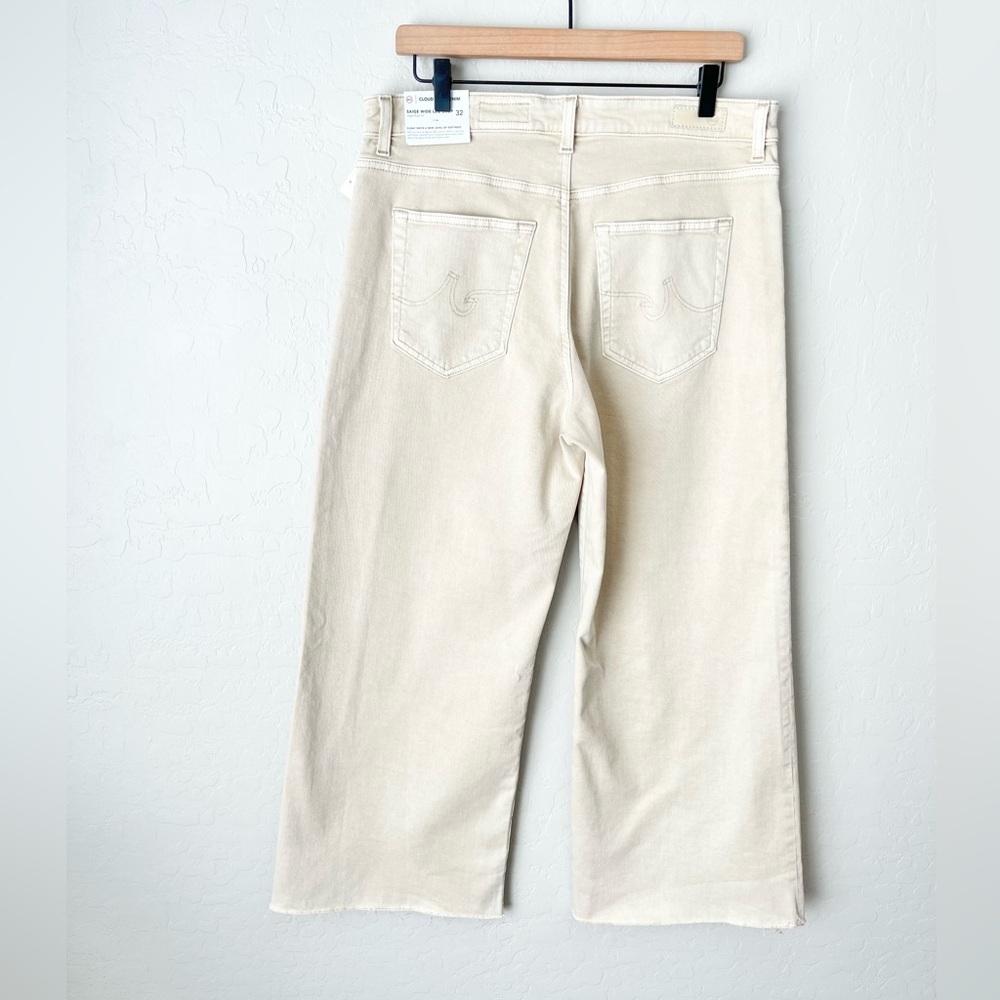 AG Jeans Saige wide leg crop jeans cloud soft denim NEW 32 neutral - Picture 8 of 16
